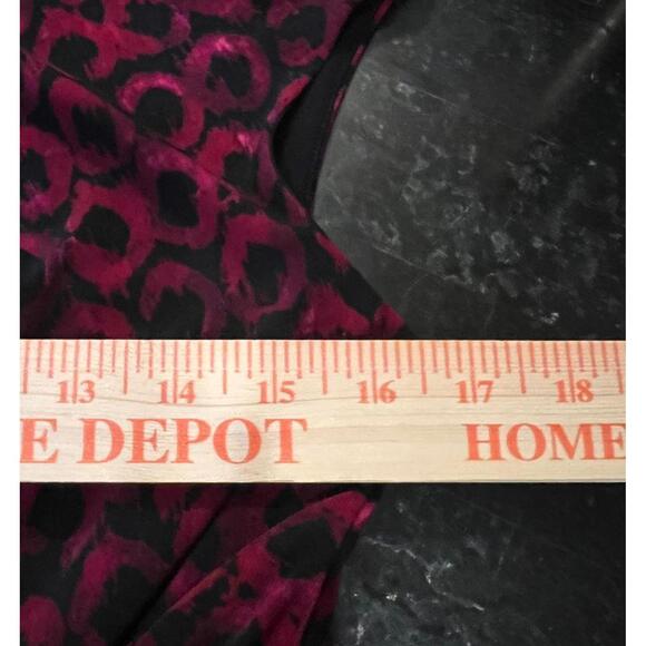 Lauren Ralph Lauren Red, Purple and Black Patterned Knot Front Dress, Size 8 - Picture 5 of 7